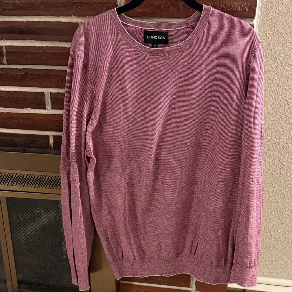 Bonobos Men's Heathered Red Crewneck Sweater